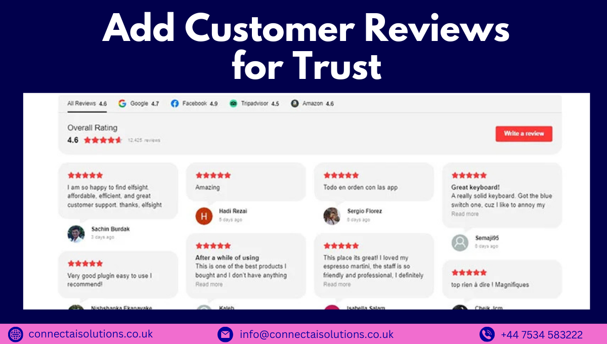 Add Customer Reviews for Trust